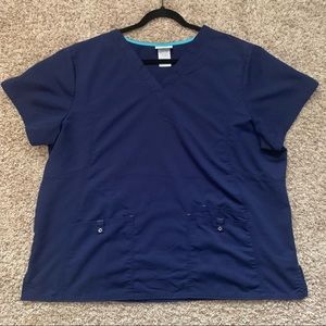 Scrubstar V-neck Scrub Top in Navy